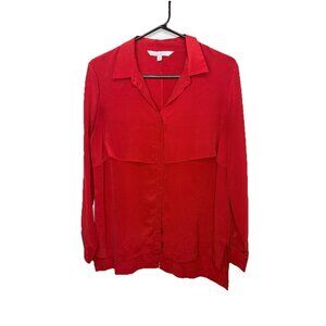 Walter Baker Blouse Red Long Sleeve Women’s Size Medium 100% Silk Career K